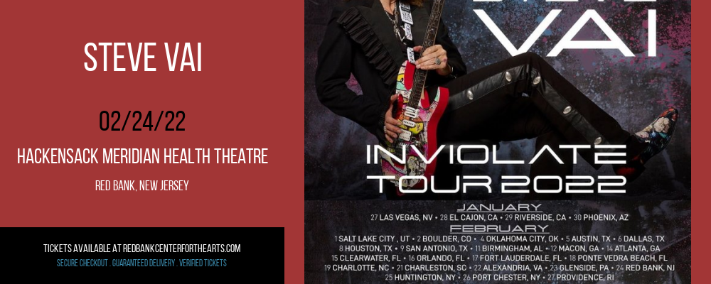 Steve Vai at Hackensack Meridian Health Theatre tickets Steve Vai at Hackensack Meridian Health Theatre